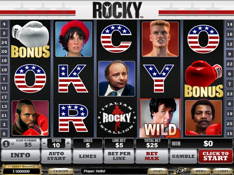 Онлайн аппараты «Rocky» в казино Вулкан