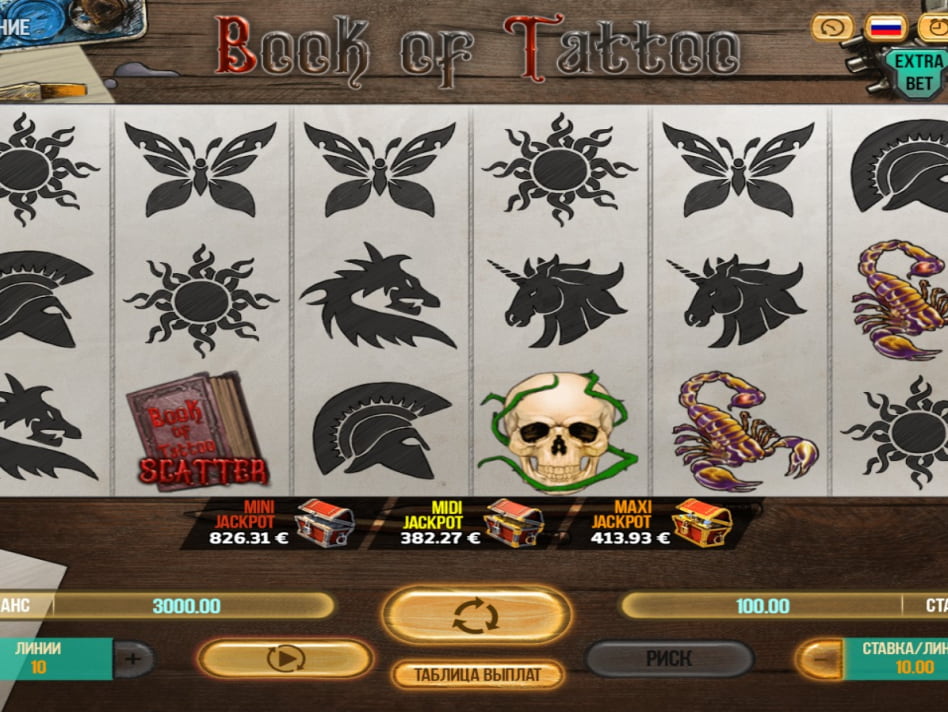 Игровой автомат «Book Of Tattoo» в казино Вулкан Россия