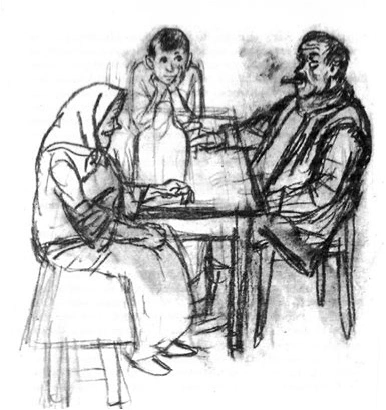 Иллюстрации к рассказам В.М. Шукшина Г.В. Калиновского (1929—2006). 1979 г. «Сельские жители»